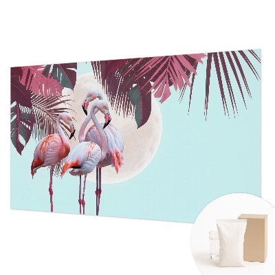 Wall mural with an exotic bird motif