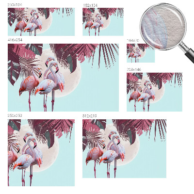 Wall mural with an exotic bird motif