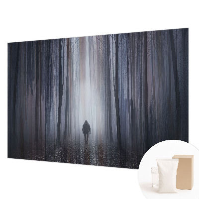 Non-woven photo wallpaper with a forest silence motif
