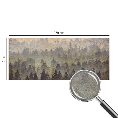 Photo wall mural with a foggy forest motif