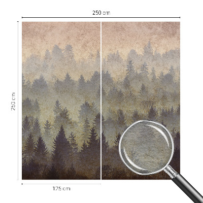 Photo wall mural with a foggy forest motif
