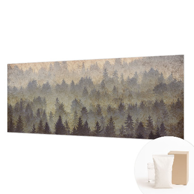 Photo wall mural with a foggy forest motif