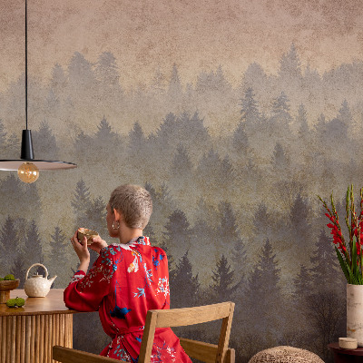 Photo wall mural Forest fog
