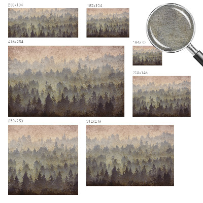 Photo wall mural with a foggy forest motif