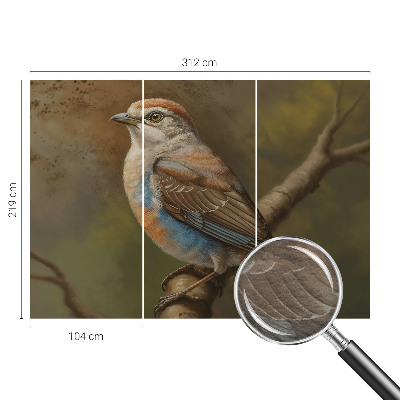 Photo wallpaper with a close-up bird portrait