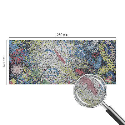 Bedroom wall mural wallpaper with a plant swirl pattern