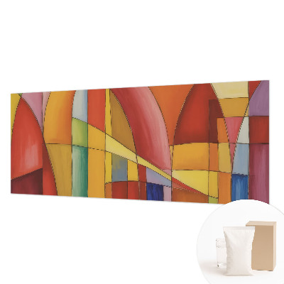 Wall mural for living room featuring an energy forms design
