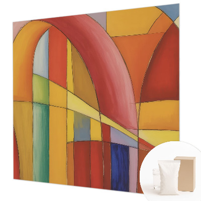 Wall mural for living room featuring an energy forms design