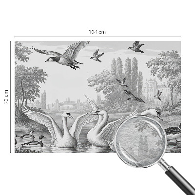 Wallpaper mural for living room with a classic landscape motif