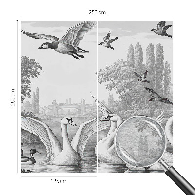 Wallpaper mural for living room with a classic landscape motif