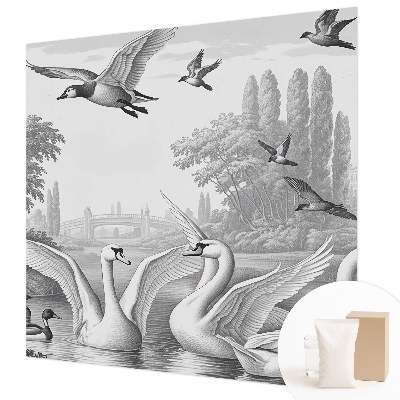 Wallpaper mural for living room with a classic landscape motif