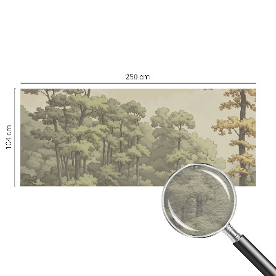 Large wallpaper mural with a forest idyll design