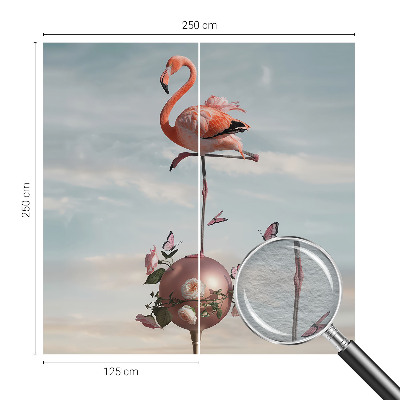 Large wall mural wallpaper featuring an elegant flamingo motif