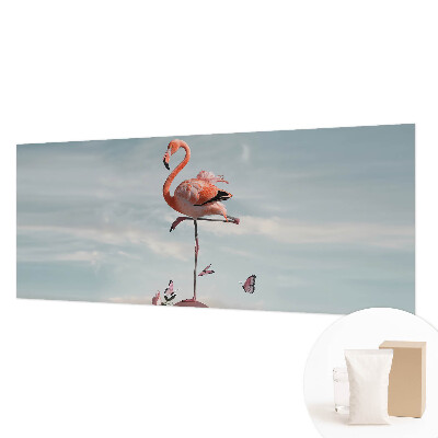 Large wall mural wallpaper featuring an elegant flamingo motif