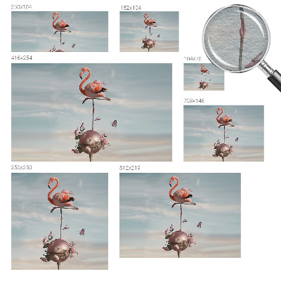 Large wall mural wallpaper featuring an elegant flamingo motif