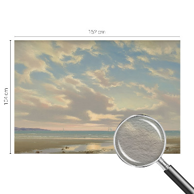 Modern wall mural for bedroom featuring the Quiet Shore design