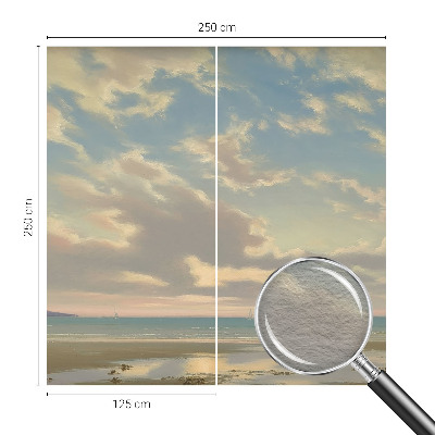 Modern wall mural for bedroom featuring the Quiet Shore design