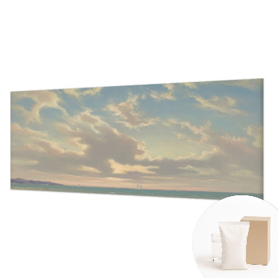 Modern wall mural for bedroom featuring the Quiet Shore design