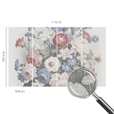 High quality photo wallpaper with a colorful bouquet design
