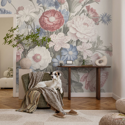 High quality photo wallpaper with a colorful bouquet design