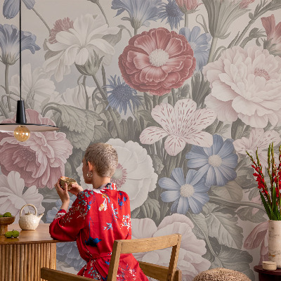High quality photo wallpaper with a colorful bouquet design