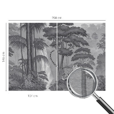 High quality wall mural wallpaper with a tropical jungle motif