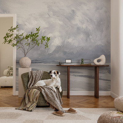 Premium wall mural for bedroom featuring a storm on the horizon