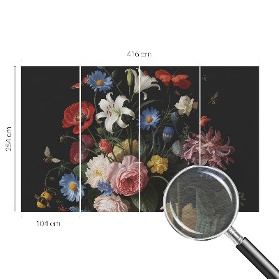 Wall mural Flowers with insects