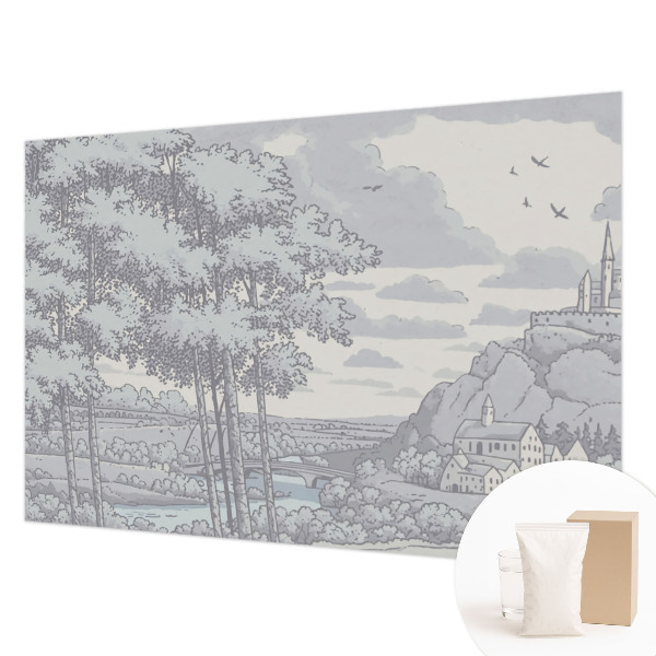 Non-woven photo wallpaper with a fairytale landscape design