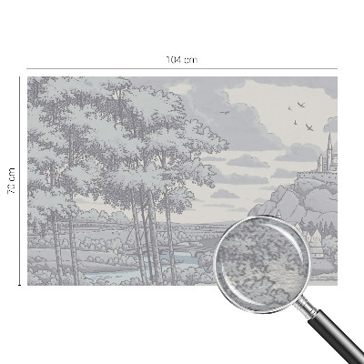Non-woven photo wallpaper with a fairytale landscape design