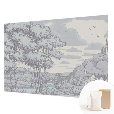 Non-woven photo wallpaper with a fairytale landscape design