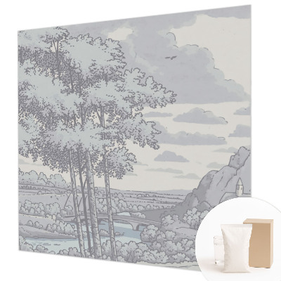 Non-woven photo wallpaper with a fairytale landscape design