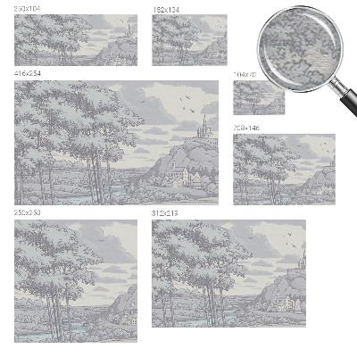 Non-woven photo wallpaper with a fairytale landscape design