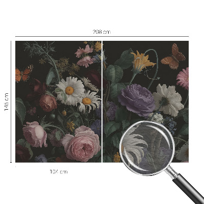 Wall mural for bedroom with a floral design for an elegant bedroom look