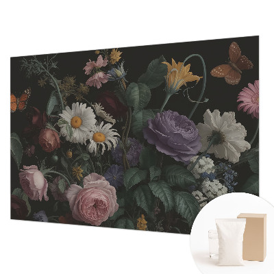 Wall mural for bedroom with a floral design for an elegant bedroom look