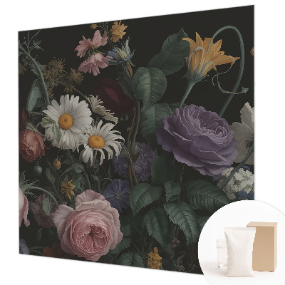 Wall mural for bedroom with a floral design for an elegant bedroom look