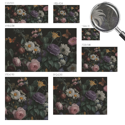 Wall mural for bedroom with a floral design for an elegant bedroom look