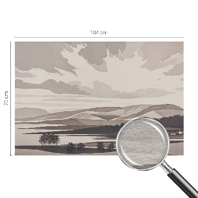 Wallpaper mural for living room featuring a peaceful landscape