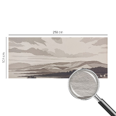 Wallpaper mural for living room featuring a peaceful landscape