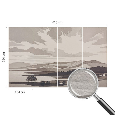 Wallpaper mural for living room featuring a peaceful landscape