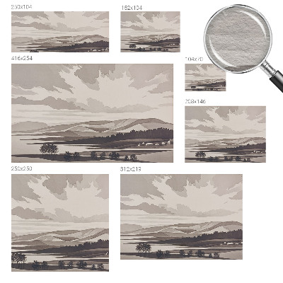 Wallpaper mural for living room featuring a peaceful landscape