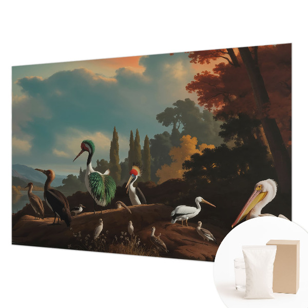 Photo wall mural with a picturesque bird motif