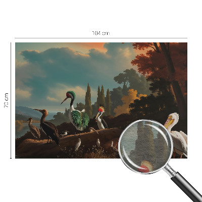 Photo wall mural with a picturesque bird motif