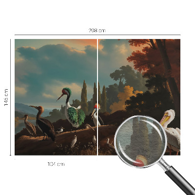 Photo wall mural with a picturesque bird motif
