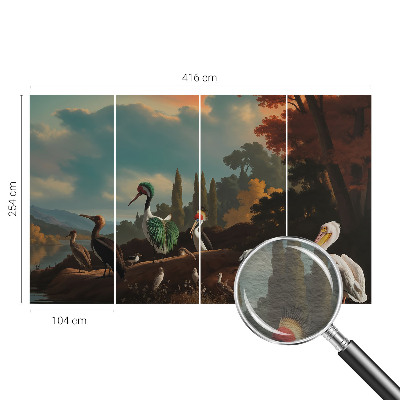 Photo wall mural with a picturesque bird motif