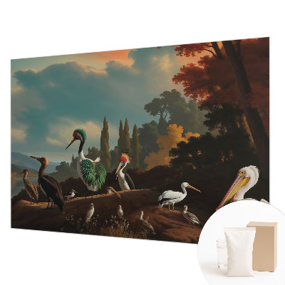 Photo wall mural with a picturesque bird motif