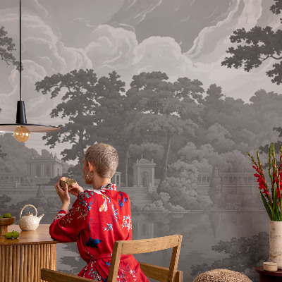Wall mural for living room featuring a natural landscape