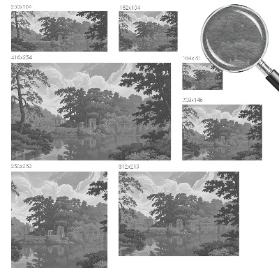 Wall mural for living room featuring a natural landscape