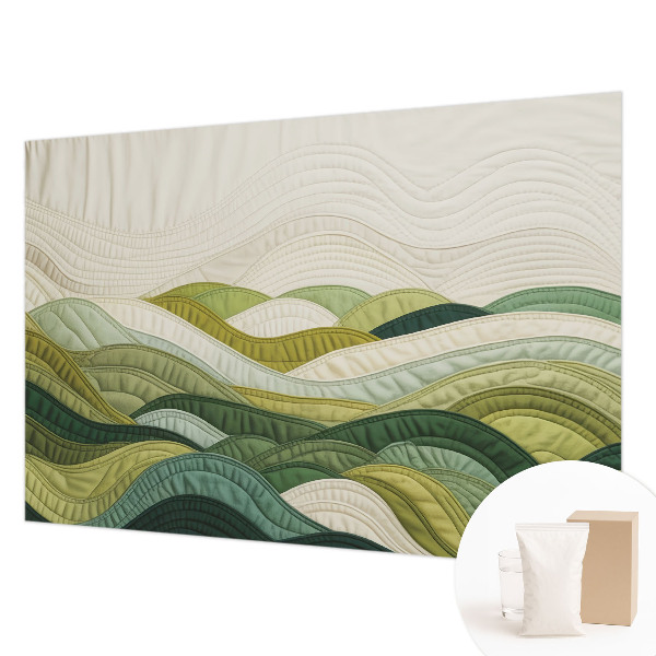 Bedroom wall mural wallpaper with the Fabric Hills design