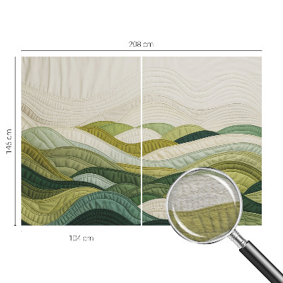 Bedroom wall mural wallpaper with the Fabric Hills design